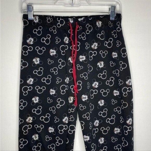 Disney Black White Mickey Mouse Drawstring Capri Pants M 7-9 - Picture 3 of 6